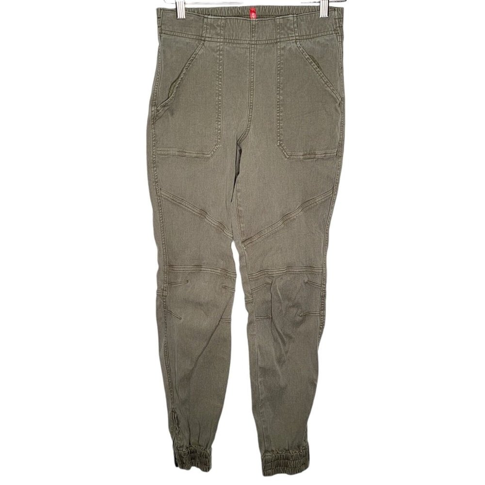 Spanx Small S Green Stretch Twill Jogger‎ Style Pants Women's Pull On Stretch